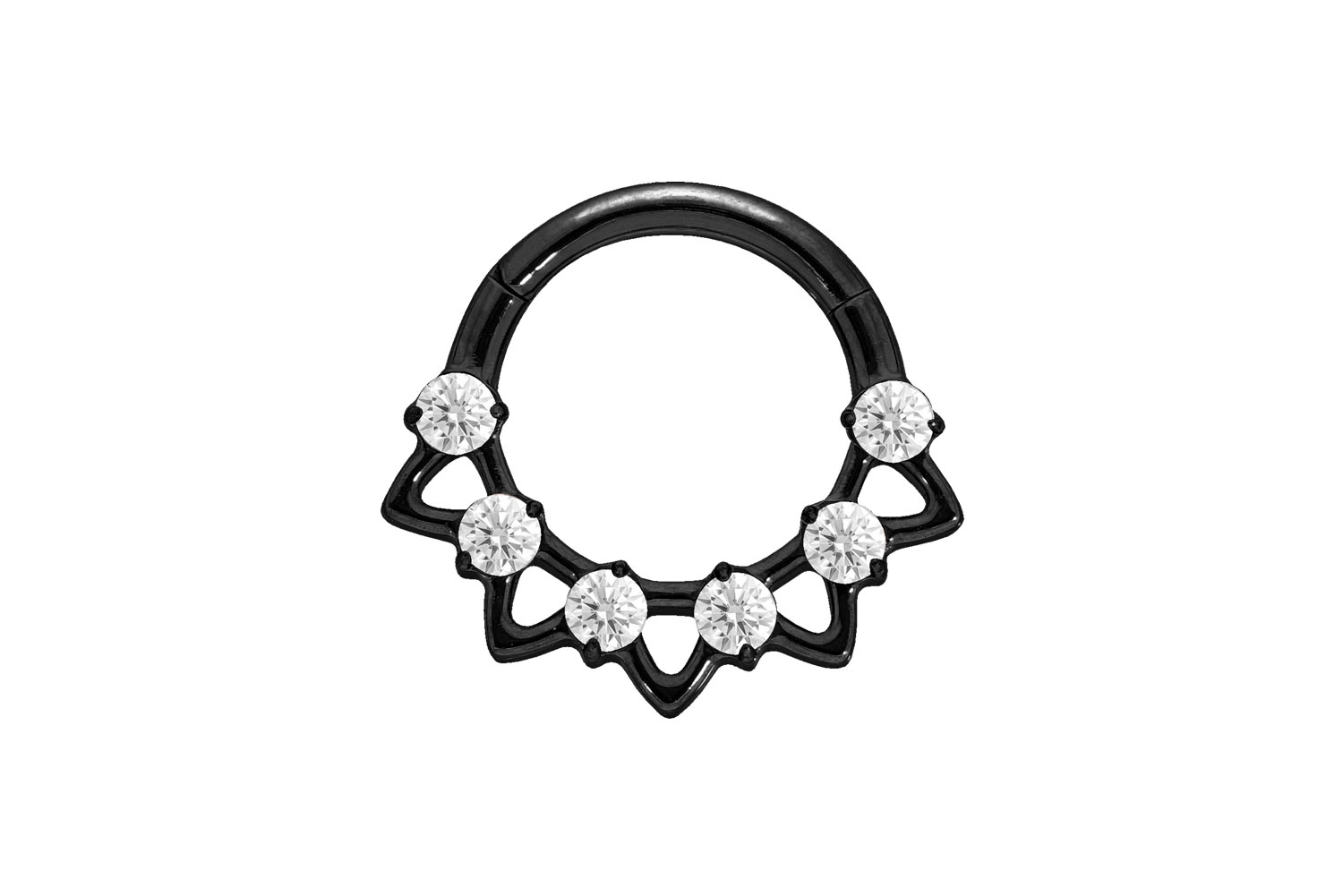 Titan Segmentring Clicker Piercing KRISTALLE + SPITZEN